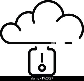 Cloud data key icon, outline style Stock Vector