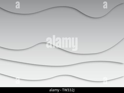 Abstract gray and white background with wave pattern. Stock Vector
