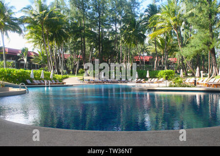 Swimming pool in a tourist resort, Phuket, Thailand Stock Photo