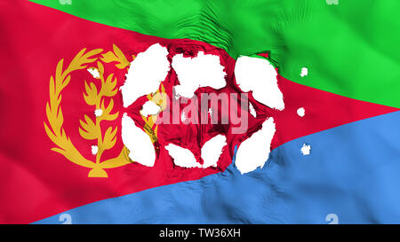 Holes in Eritrea flag Stock Photo