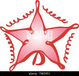 Vector isolated hand draw Christmas toy star on a white background Stock Vector