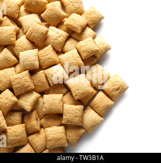 Tasty corn pillows on white background Stock Photo