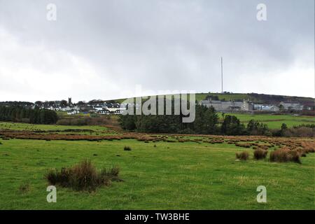 A view of HMP Dartmoor, the category C mens prison, next to the village of Princetown, on Dartmoor National Park, in Devon, England. Stock Photo