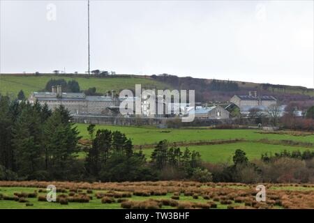 HMP Dartmoor, a Government run, category C, mens Prison, situated on Dartmoor National Park, in Devon, England. Stock Photo