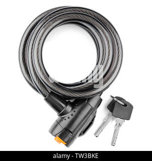 Bicycle lock on white background Stock Photo