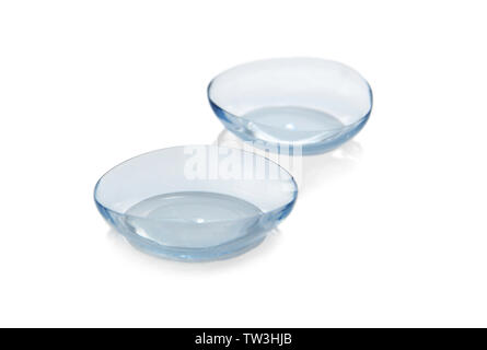 Contact lenses on white background Stock Photo