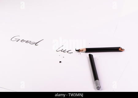 Creative office supplies handwritten font diagram Stock Photo