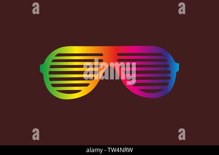 Yellow party glasses icon vector illustration isolated on black bakground Stock Vector