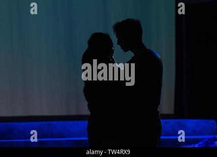 UNITED STATES - 01232017: Seth Cooper and Crystal Claros during dress rehearsal Monday evening for ÒGhostÓ the musical at Rock Ridge High School in As Stock Photo