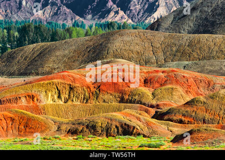 Colorful mountains in Zhangye National Geopark, Zhangye, Gansu Province, China Stock Photo