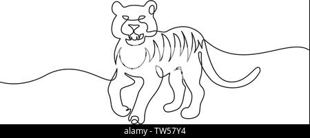 A vector design of striped Tiger walk cycle animation keyframes on ...