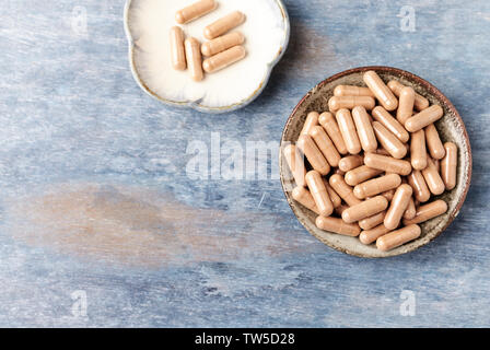 Cat's Claw (Uncaria tomentosa)  Extract Capsules. A Dietary Supplement. Immune System Support. Stock Photo