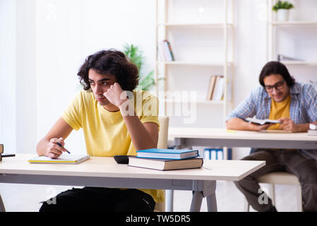 Two male students in the classroom Stock Photo