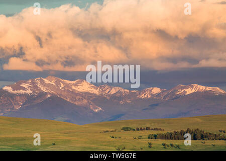 flint creek range above upland meadows in the spotted dog creek basin near avon, montana Stock Photo