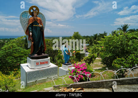 South East Asia,Philippines,Metro Cebu,Carcar City,Theotokos Shrine,Archangel Statues Stock Photo