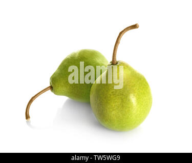 Delicious ripe pears, isolated on white Stock Photo