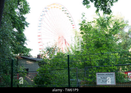 abandoned ferris wheel in spreepark, berlin, germany Stock Photo