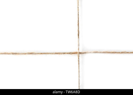 Hemp ropes on white background Stock Photo