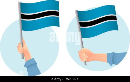 Botswana flag in hand. Patriotic background. National flag of Botswana vector illustration Stock Vector