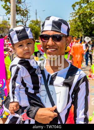 Barranquilla , Colombia  - February 26, 2017 : people participating at the parade of the carnival festival of  Barranquilla Atlantico Colombia Stock Photo