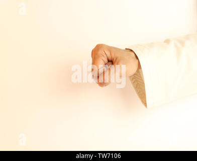 Arab Man wearing kandura Hand gesture series Stock Photo