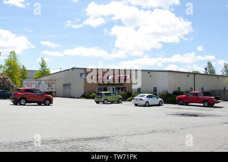 Sackville, Nova Scotia, Canada- June 15, 2019:  Outside view of a Nothin' Fancy Furniture Warehouse in Nova Scotia Stock Photo