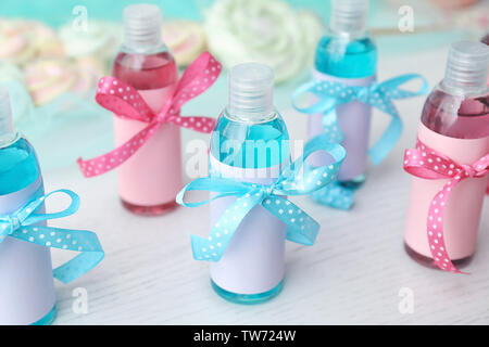 Baby shower gifts on table Stock Photo Alamy