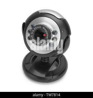Grey Web Camera Isolated on White Background. Stock Photo