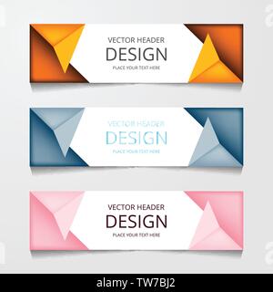 set abstract horizontal web banner Stock Vector