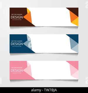 set abstract horizontal web banner Stock Vector