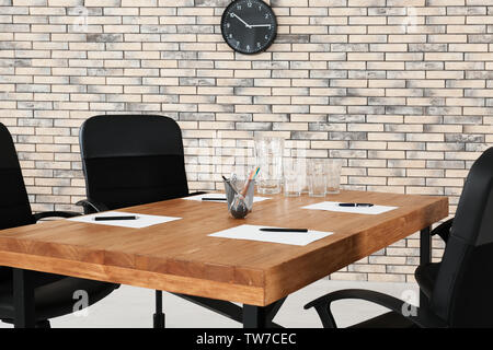 Big table with chairs in modern room Stock Photo