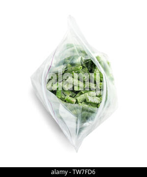 Download Plastic Zipper Bag With Frozen Green Beans On White Background Stock Photo Alamy PSD Mockup Templates