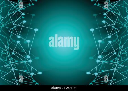 Abstract futuristic shape. Computer generated. Technological connection. dark color background Vector illustration Stock Vector