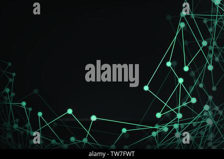 Abstract futuristic shape. Computer generated. Technological connection. dark color background Vector illustration Stock Vector