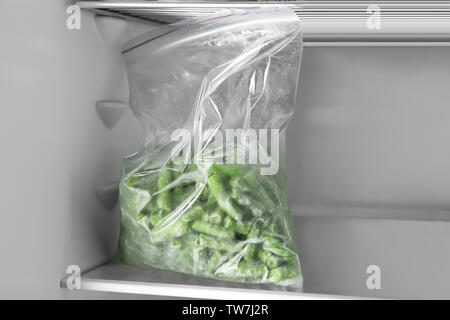 Download Plastic Bag With Frozen Green Beans On White Background Stock Photo Alamy PSD Mockup Templates