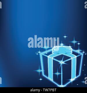 Shine gift box technology background Stock Vector