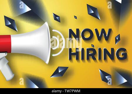 we are hiring vacancy open recruitment Stock Vector