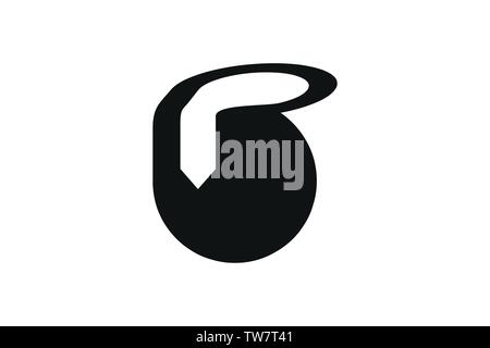 letter B P negative space logo Designs Inspiration Isolated on White Background Stock Vector