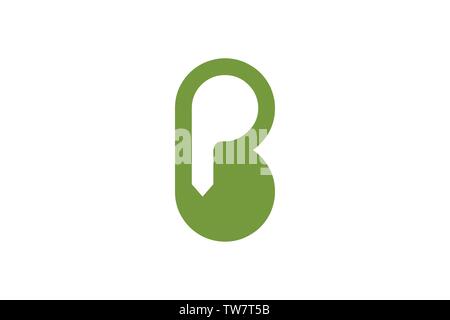 letter B P negative space logo Designs Inspiration Isolated on White Background Stock Vector