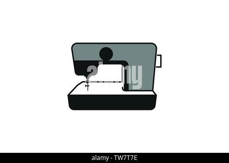 sewing machine logo Designs Inspiration Isolated on White Background Stock Vector