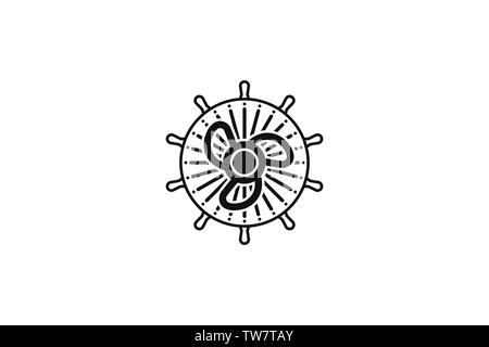 propeller logo Designs Inspiration Isolated on White Background Stock Vector