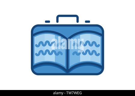 travel bag and book logo Designs Inspiration Isolated on White Background Stock Vector