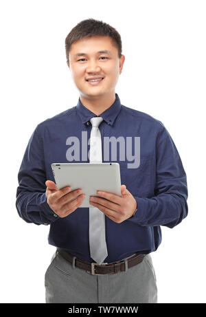 Young manager on white background Stock Photo