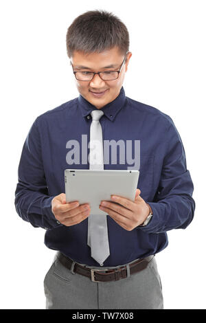 Young manager on white background Stock Photo