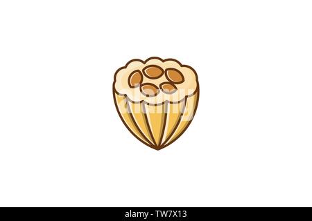 cacao bean logo Designs Inspiration Isolated on White Background Stock Vector