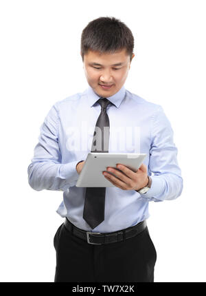 Young manager on white background Stock Photo