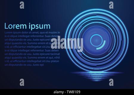 Lens Camera Background. Abstract low poly, Triangle, dot, line, polygon. Shine blue background, Vector illustration Stock Vector
