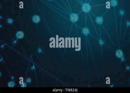 Abstract futuristic shape. Computer generated. Technological connection. dark color background Vector illustration Stock Vector