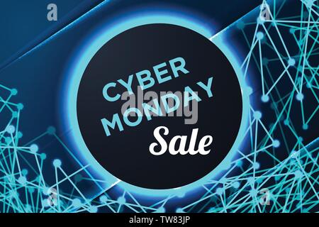 Sale technology banner for cyber monday Stock Vector