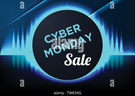 Cyber Monday Sale Background for Good Deal Promotion. Cyber Monday Banner and Label for Website. Stock Vector